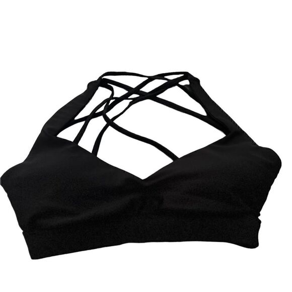 Just Fab Black Strappy Back Sports Bra Extra Small - Picture 4 of 9